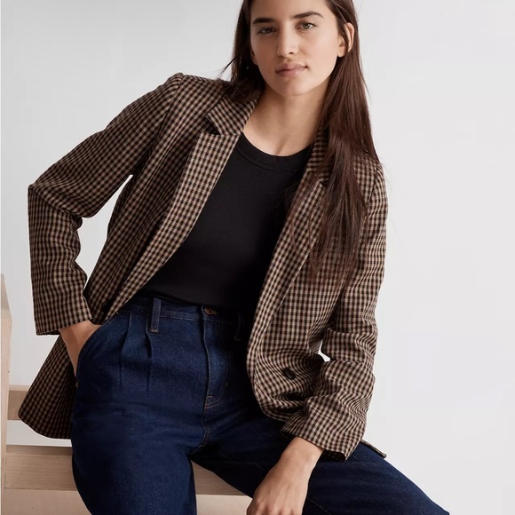 Madewell Caldwell Double-Breasted Blazer in Lyden Plaid - Picture 3 of 8